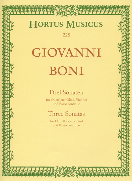 Drei Sonaten for Flute (Oboe/Violin) and Basso continuo