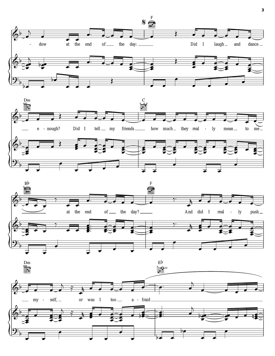 At The End Of The Day Piano, Vocal, Guitar scores gallery preview page 3