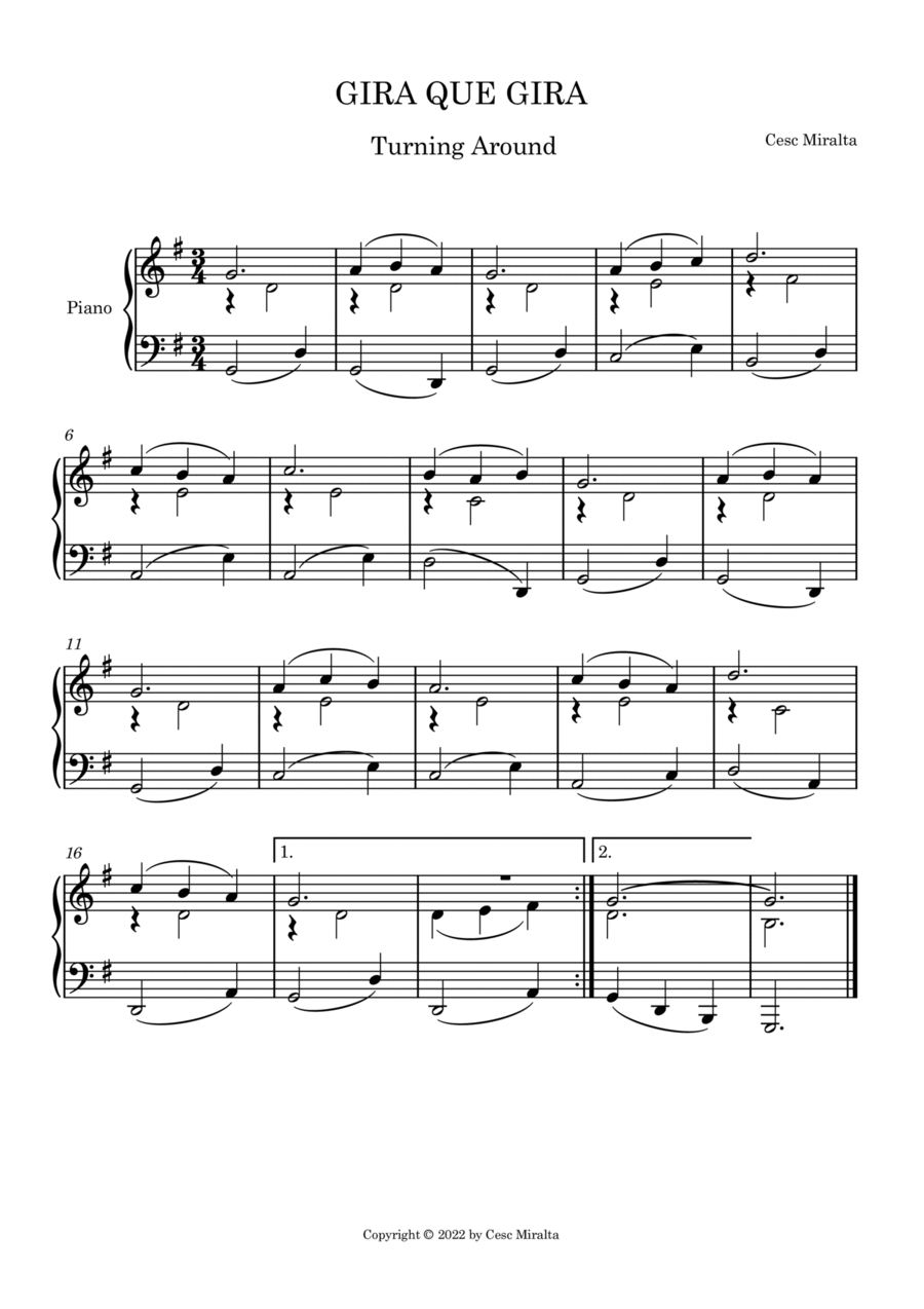 GIRA QUE GIRA Pno Solo Piano Solo scores gallery preview page 1