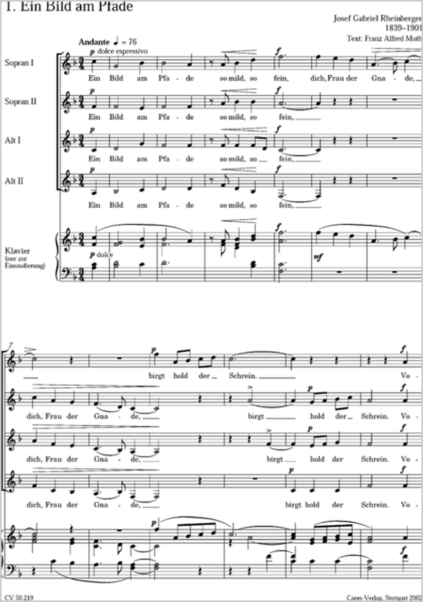 Weltliche Chormusik I fur gleiche Stimmen (Gesamtausgabe, Bd. 19)