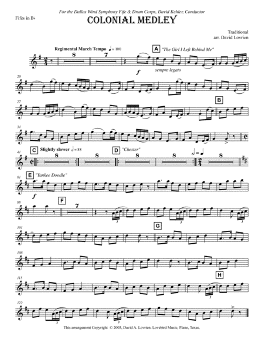 Colonial Fife & Drum Medley Piccolo scores gallery preview page 7