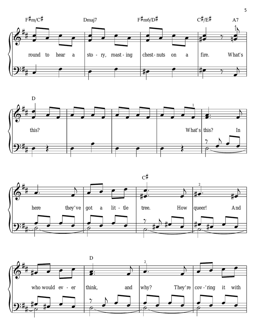 What's This? (from The Nightmare Before Christmas) Easy Piano scores gallery preview page 5