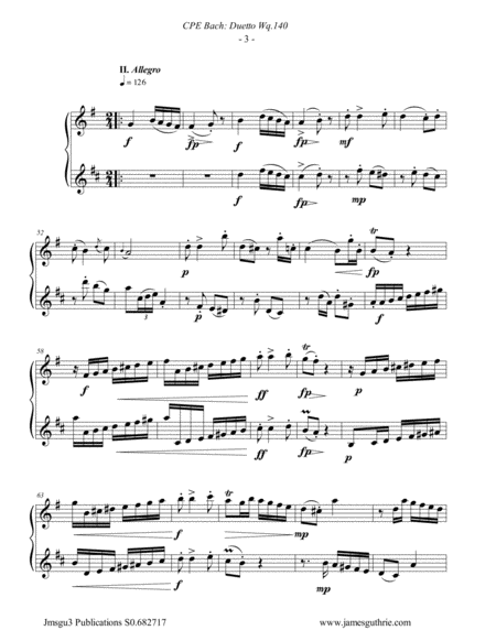 CPE Bach: Duetto Wq. 140 for Oboe & English Horn image number null