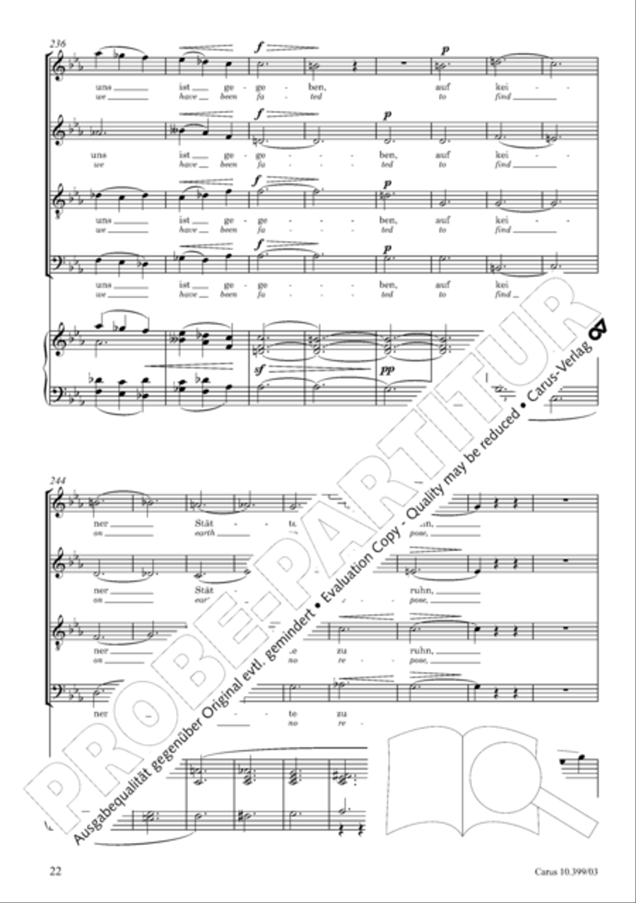 Schicksalslied, Op. 54 4-Part scores gallery preview page 23