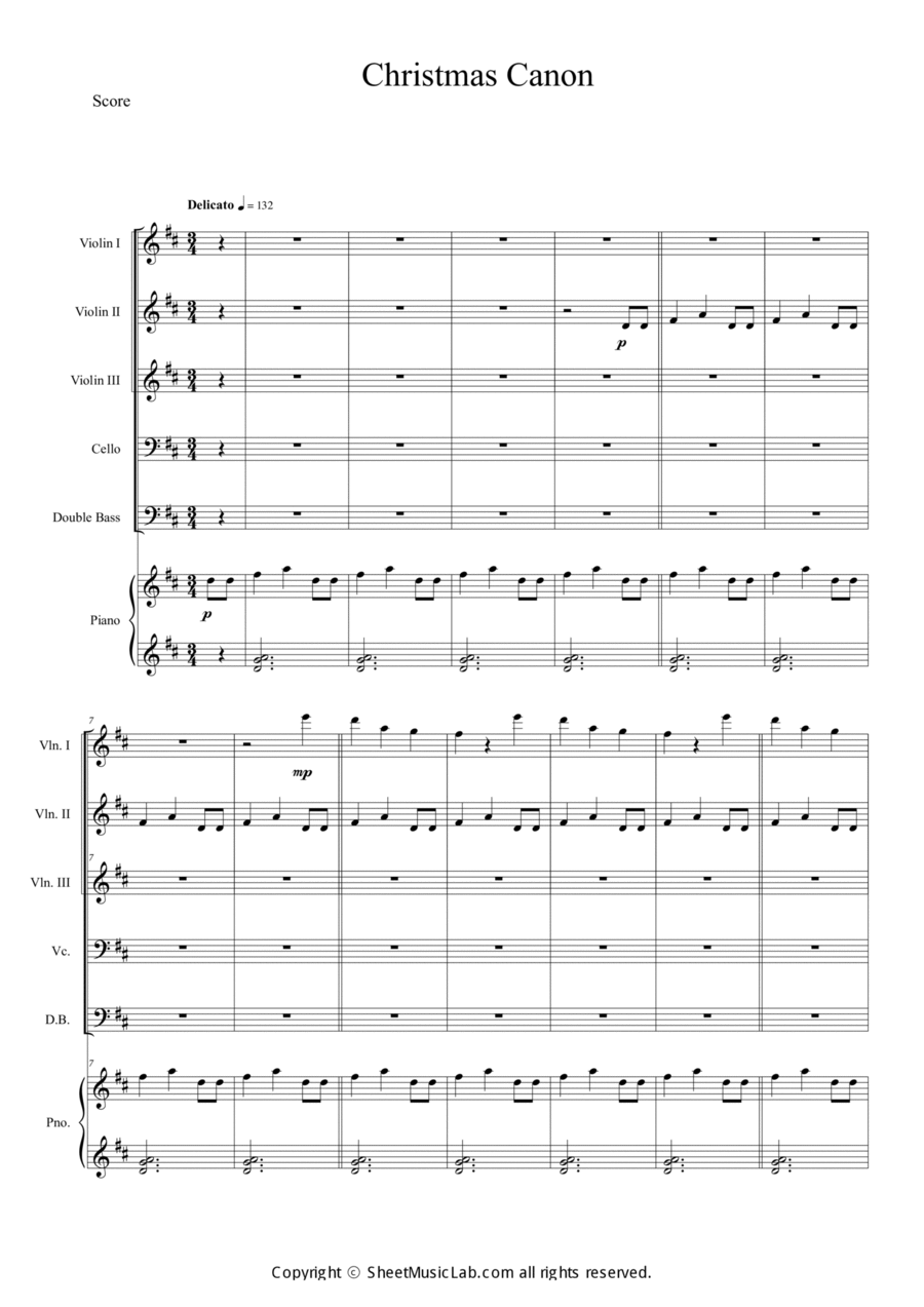 Christmas Canon Small Ensemble scores gallery preview page 1