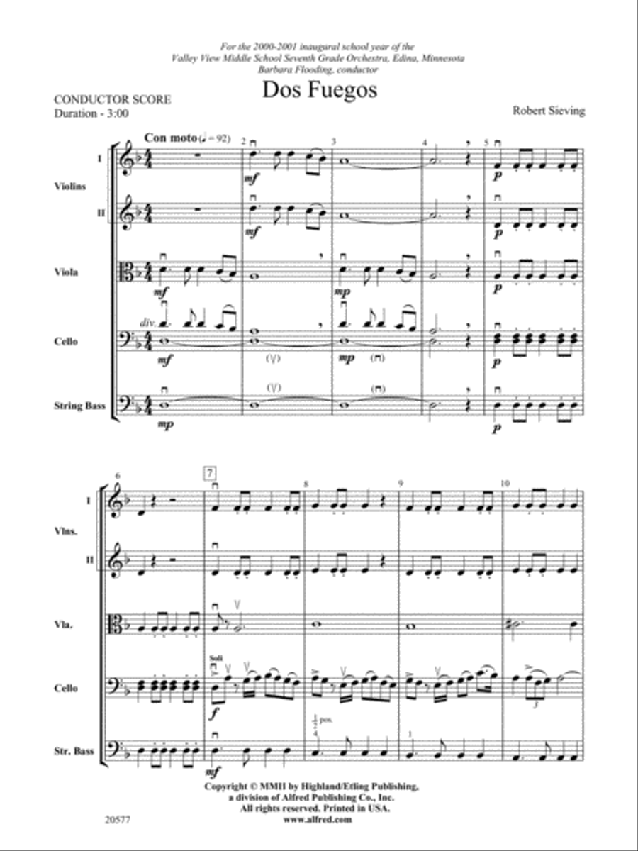 Dos Fuegos: Score String Orchestra scores gallery preview page 2