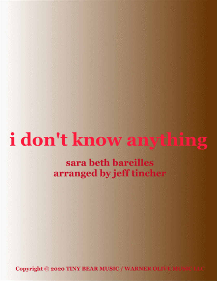I Don't Know Anything Voice scores gallery preview page 1