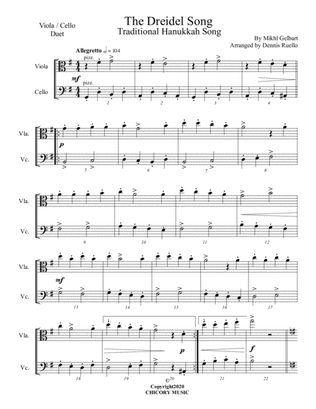 The Dreidel Song - Viola/Cello Duet - Intermediate