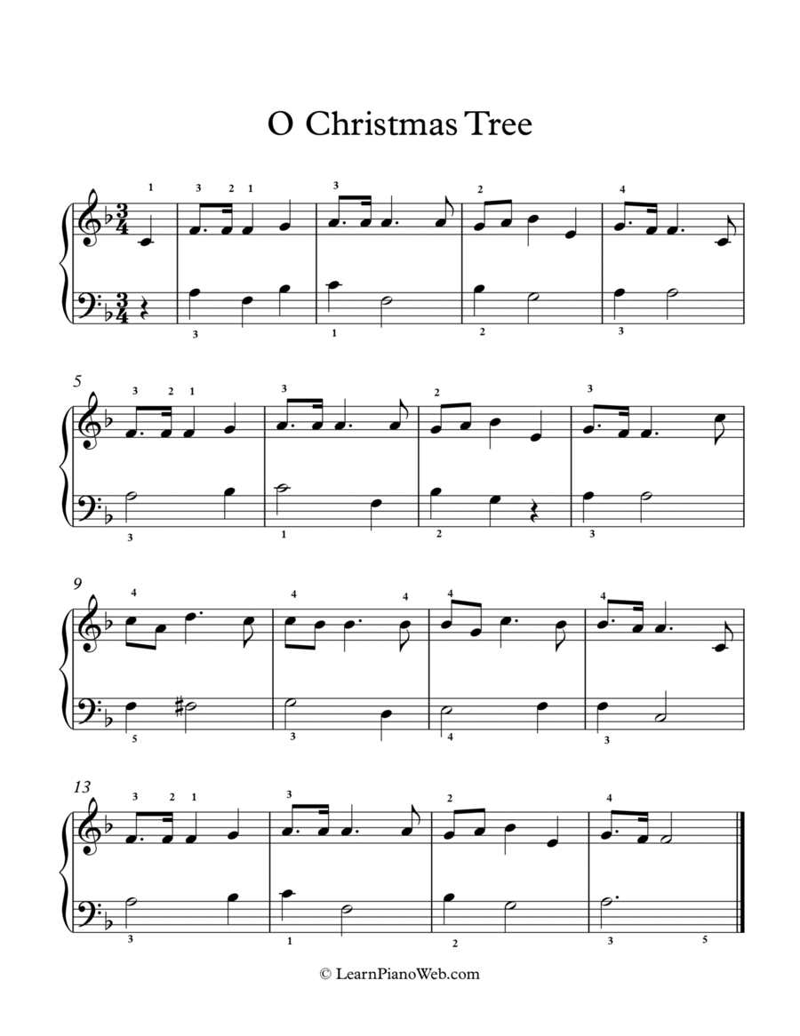 O Christmas Tree; O Tannenbaum Piano Method scores gallery preview page 1