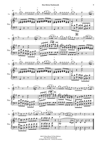 Eine Kleine Nachtmusik (1 mov.) - Violin and Piano (Full Score) image number null