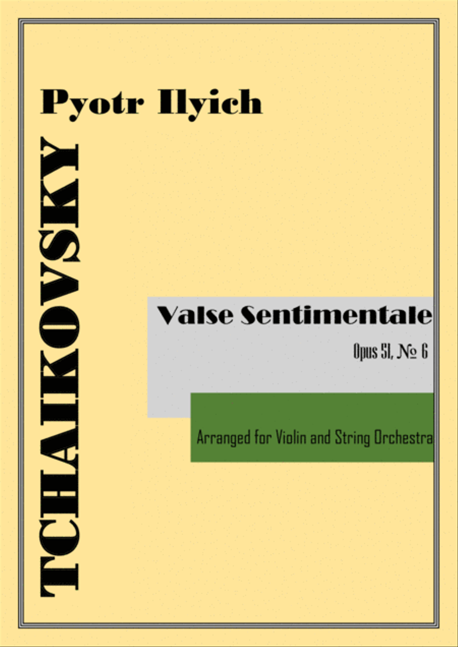 Valse Sentimentale Op.51, No.6 (arr. for Violin and Strings) String Orchestra scores gallery preview page 1