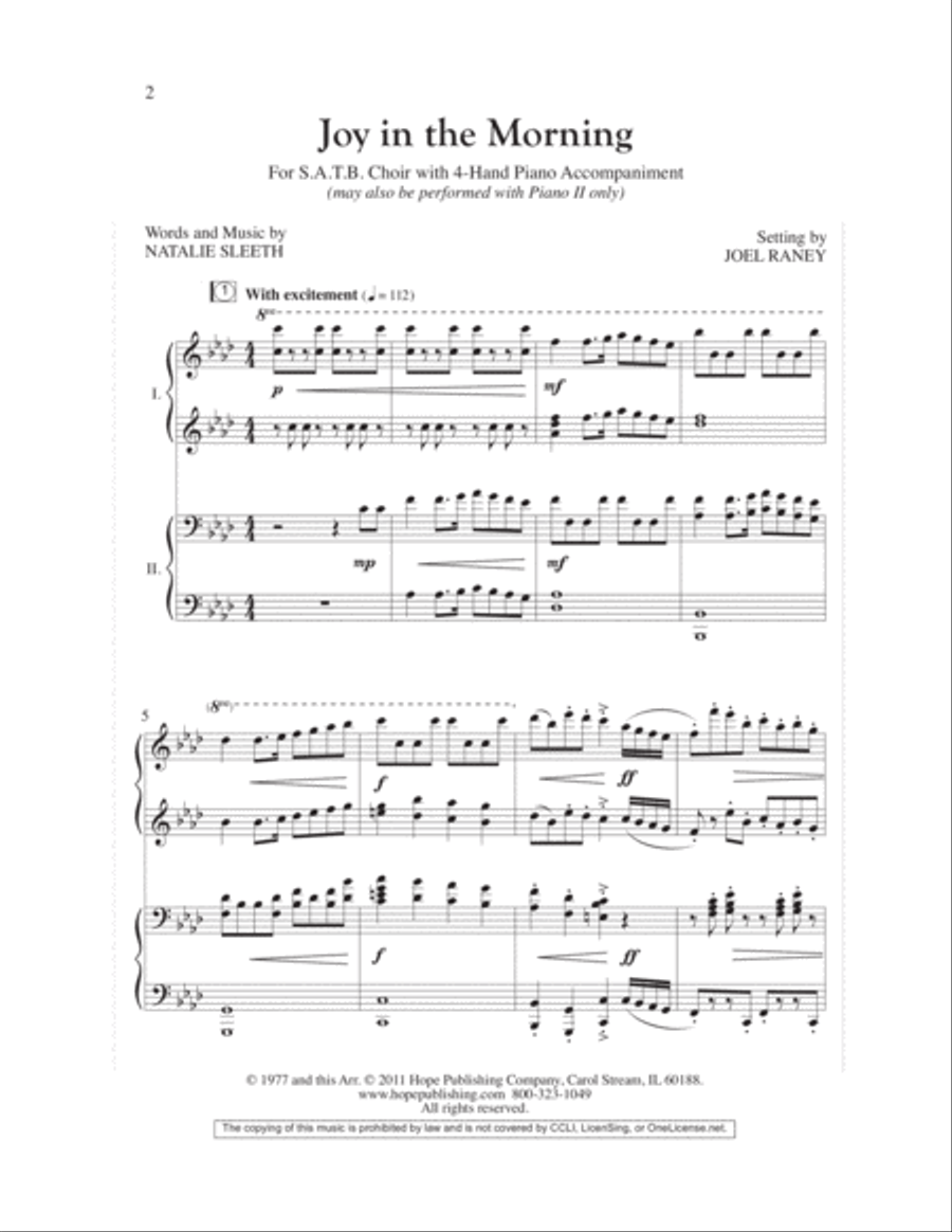 Joy in the Morning Joy in the Morning 4-Part scores gallery preview page 2