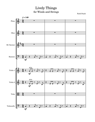 Lively Things For Winds and Strings - Score Only