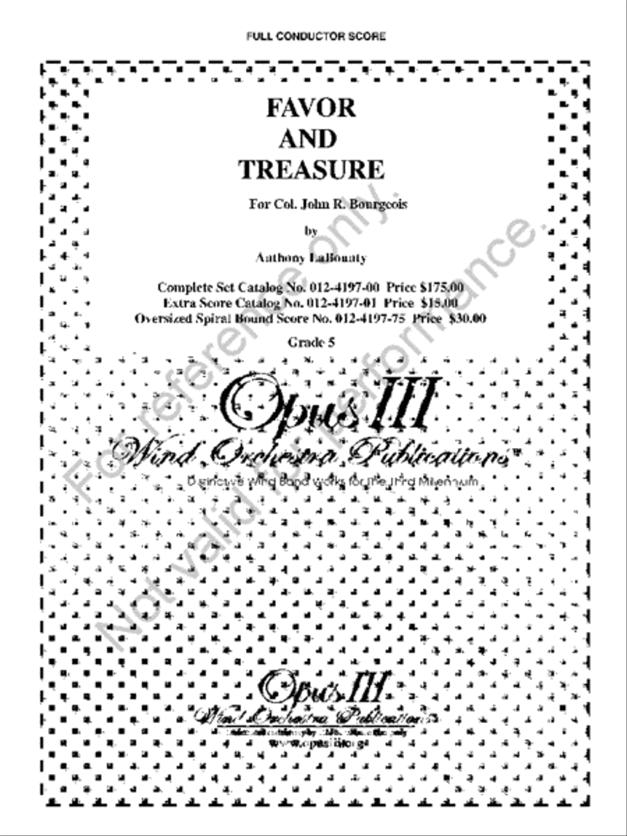 Favor and Treasure Favor and Treasure Concert Band scores gallery preview page 2