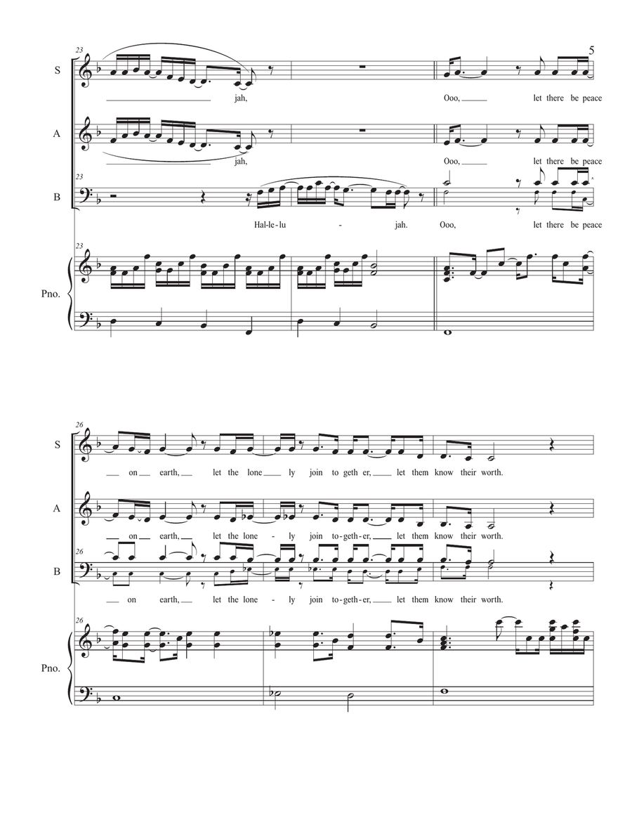 Hallelujah 3-Part scores gallery preview page 5