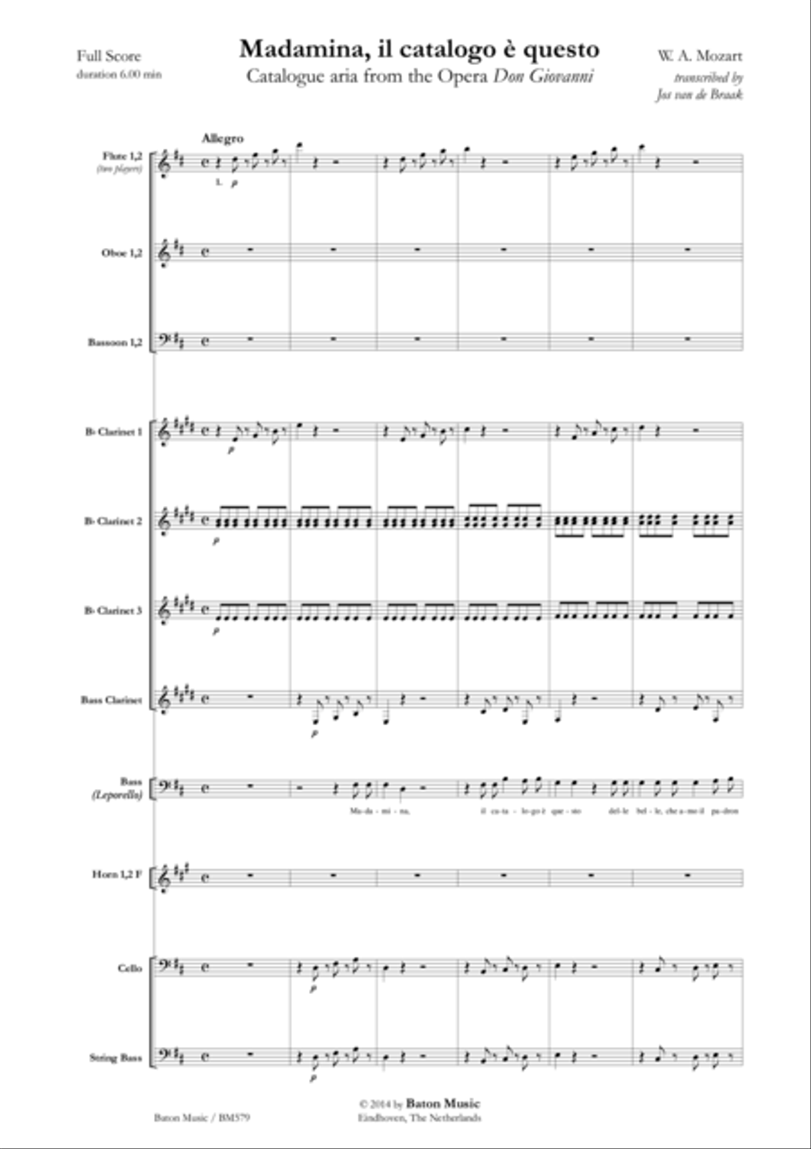 Madamina, il catalogo è questo Concert Band scores gallery preview page 2