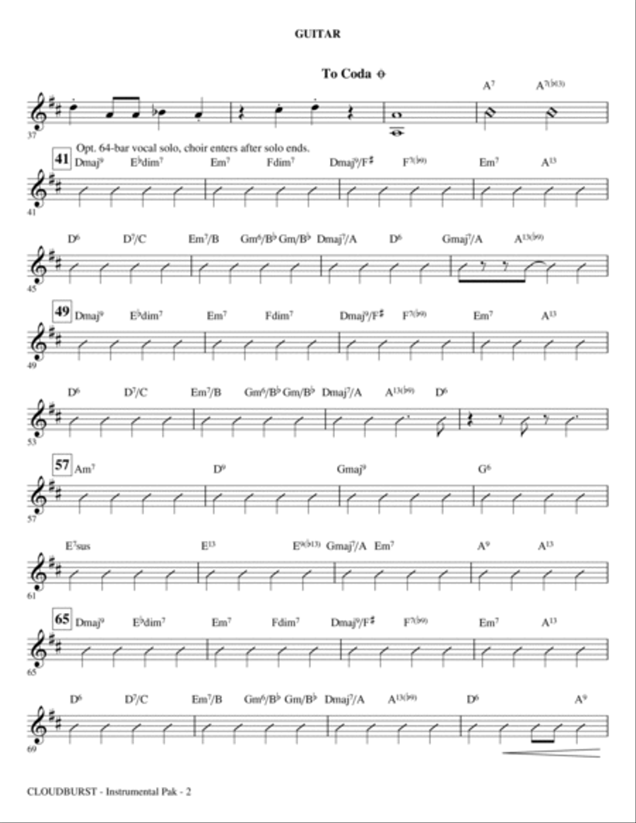Cloudburst - Guitar Cloudburst - Guitar Choir scores gallery preview page 2