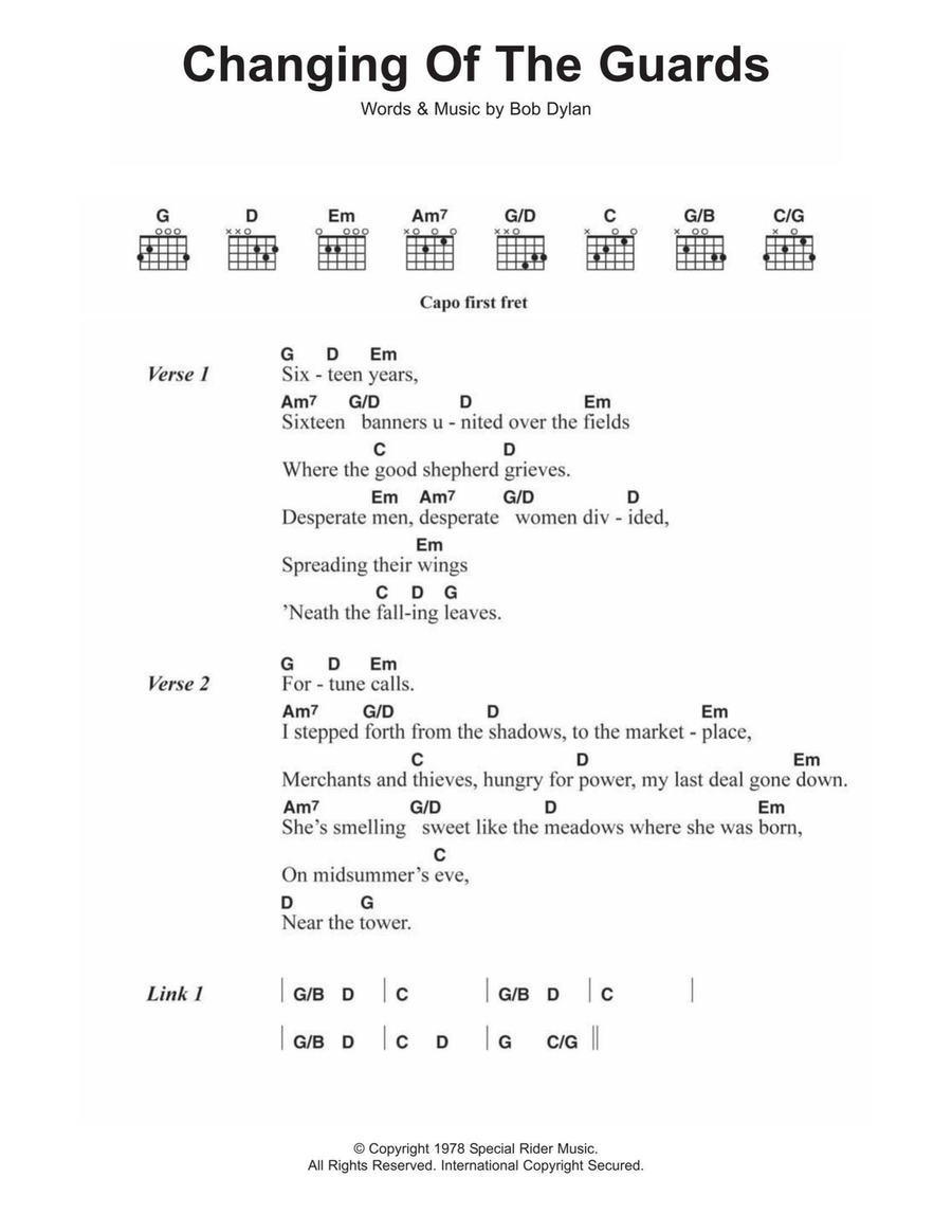 Changing Of The Guards Acoustic Guitar scores gallery preview page 1
