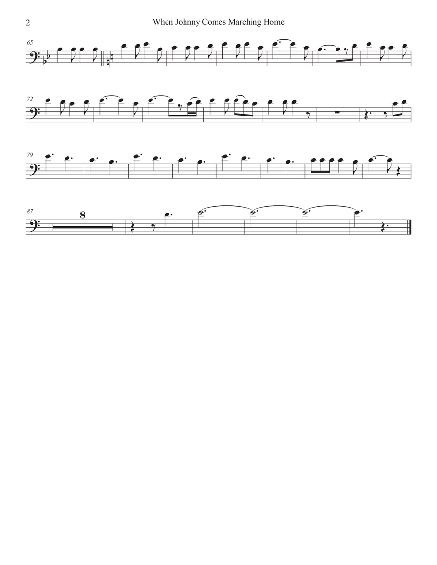 When Johnny Comes Marching Home (Trombone Duet) Trombone Duet scores gallery preview page 6