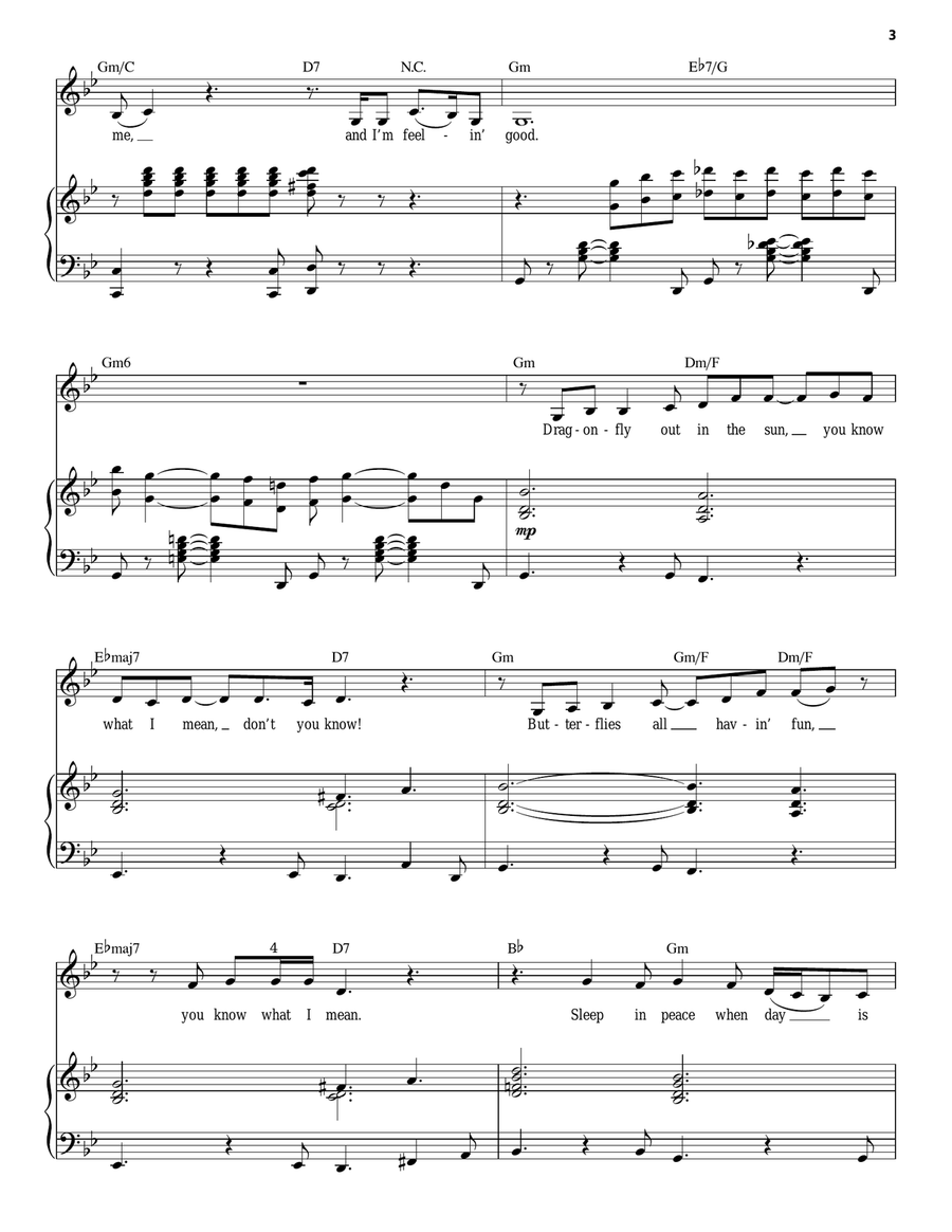 Feeling Good Piano, Vocal scores gallery preview page 3