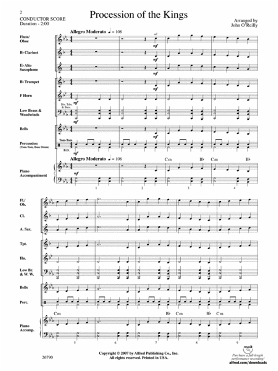 Procession of the Kings Concert Band scores gallery preview page 2