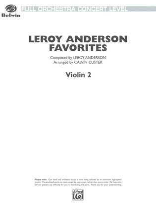 Book cover for Leroy Anderson Favorites: 2nd Violin