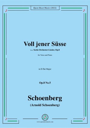 Book cover for Schoenberg-Voll jener Süsse,in D flat Major,Op.8 No.5