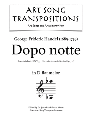 Book cover for HANDEL: Dopo notte (transposed to D-flat major)