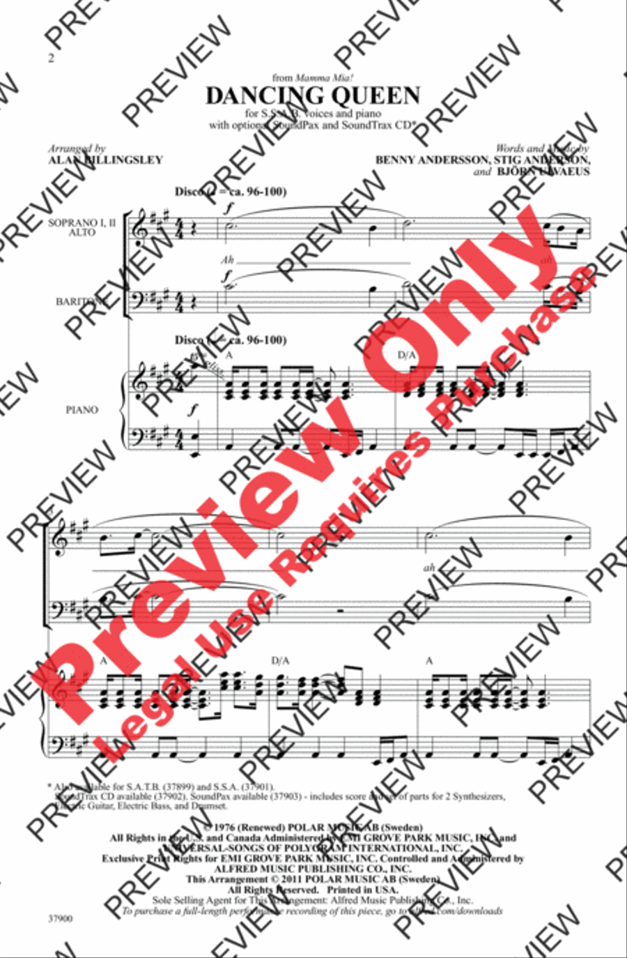Dancing Queen 3-Part scores gallery preview page 2