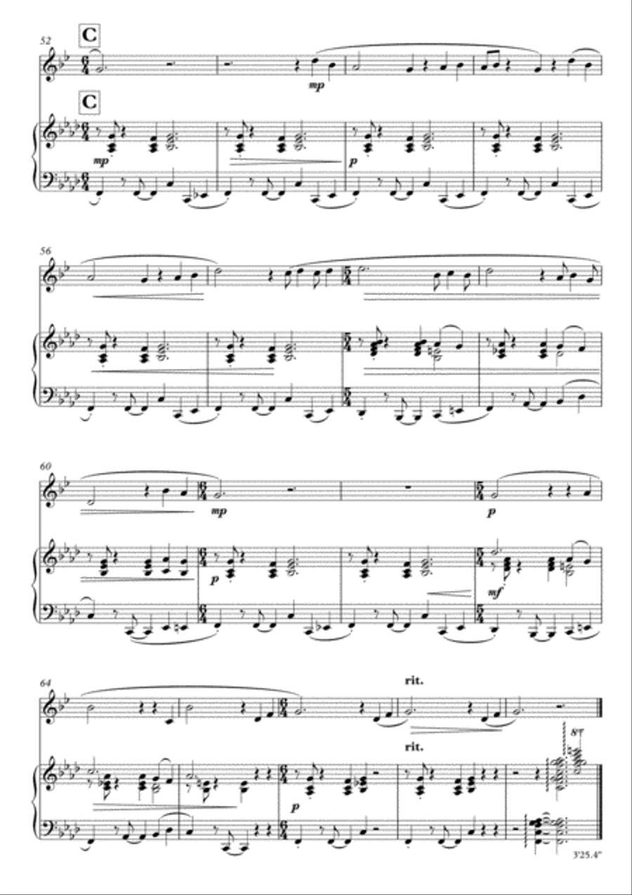 Self Isolation Blues for B flat Trumpet / Cornet / Flugelhorn and Piano by Simon Peberdy Cornet scores gallery preview page 5