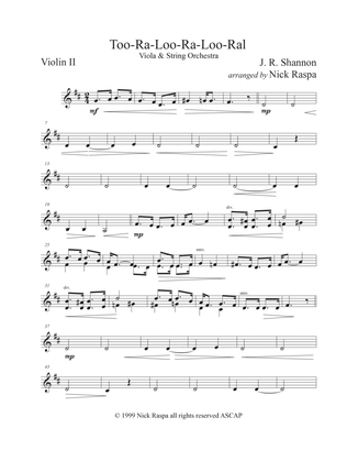 Too-ra-loo-ra-loo-ral, That's an Irish Lullaby (Viola & String Orchestra) Violin II part