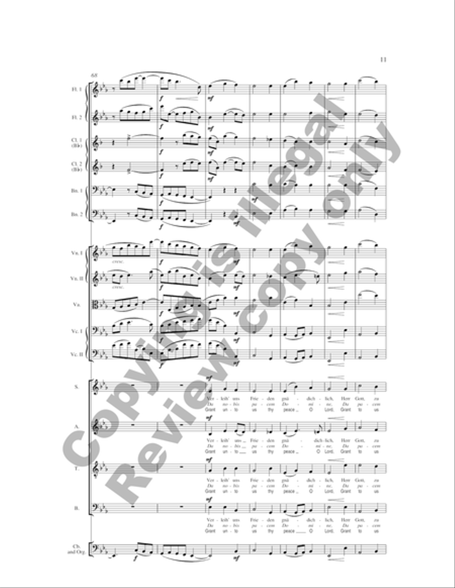 Verleih' uns Frieden (Grant Unto Us Thy Peace, O Lord) (Full Score) Choir scores gallery preview page 12