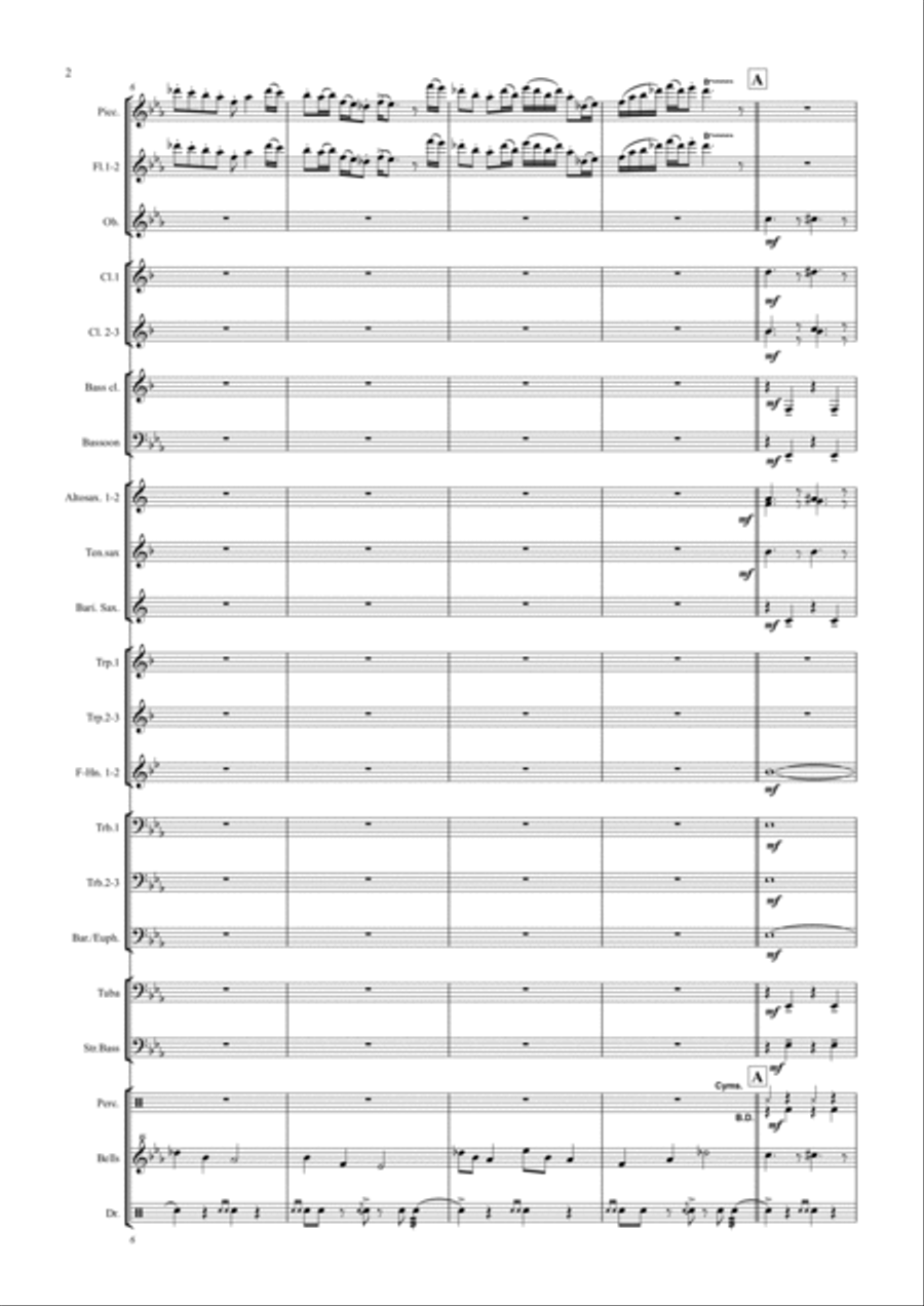Back in Line, concert march, Score and parts Concert Band scores gallery preview page 2