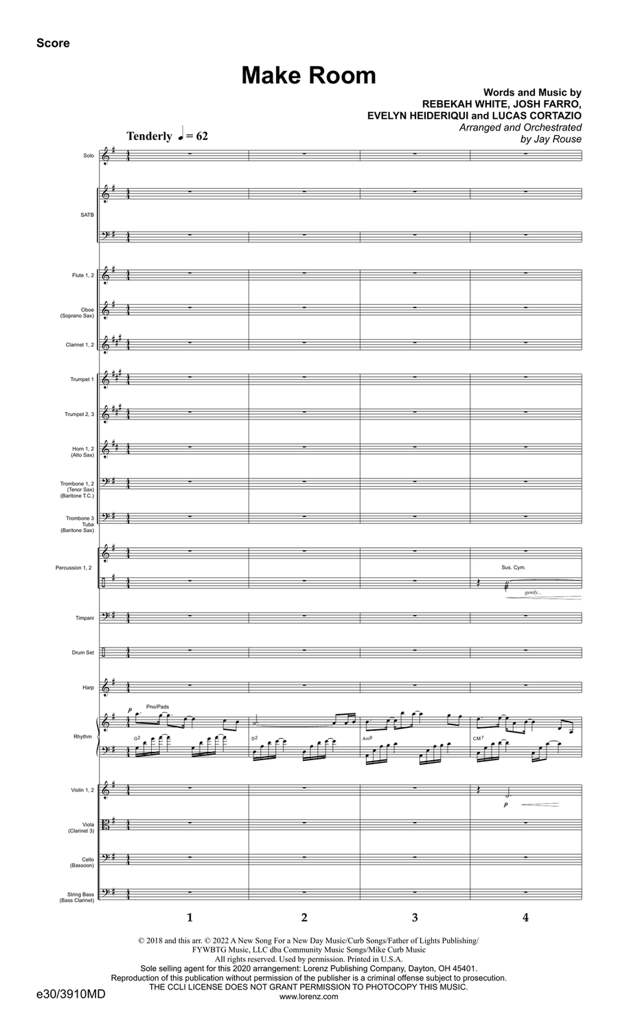 Make Room - Downloadable Orchestration Set of Parts scores gallery preview page 3