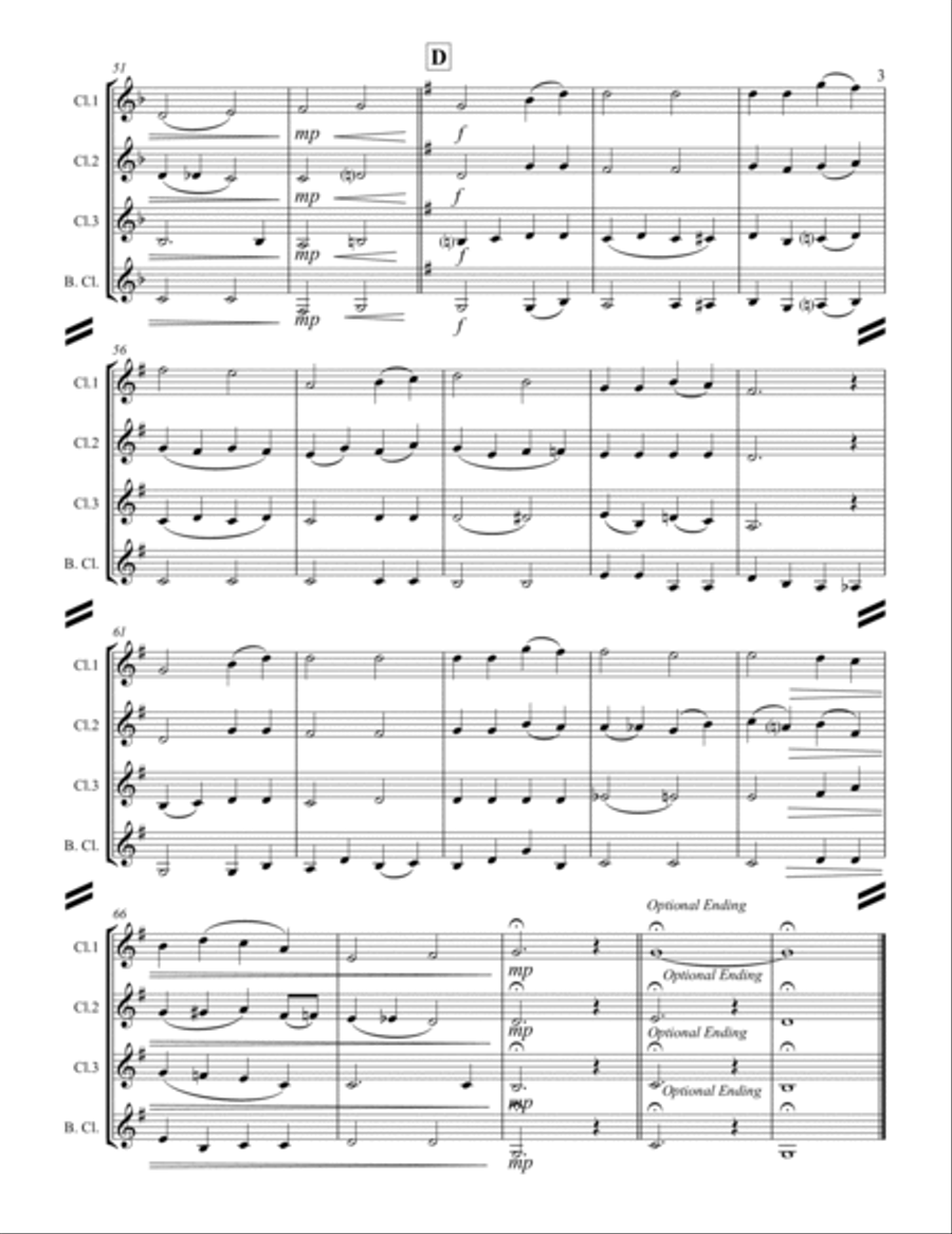 Barnby - O Perfect Love (for Clarinet Quartet) Clarinet Quartet scores gallery preview page 4