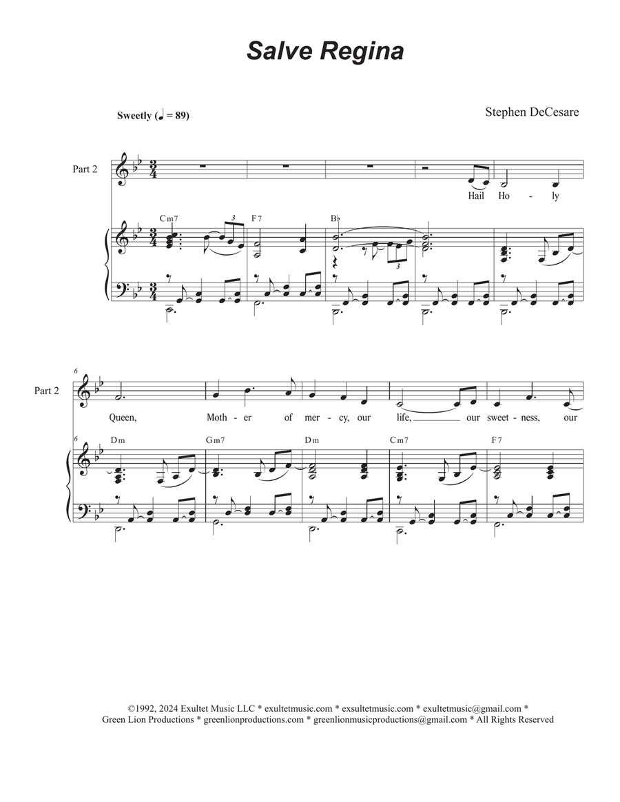Salve Regina (2-part choir) 2-Part scores gallery preview page 1