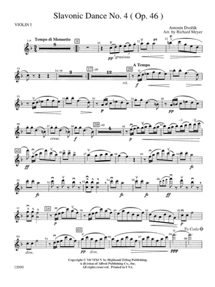 Slavonic Dance No. 4 (Op. 46): 1st Violin