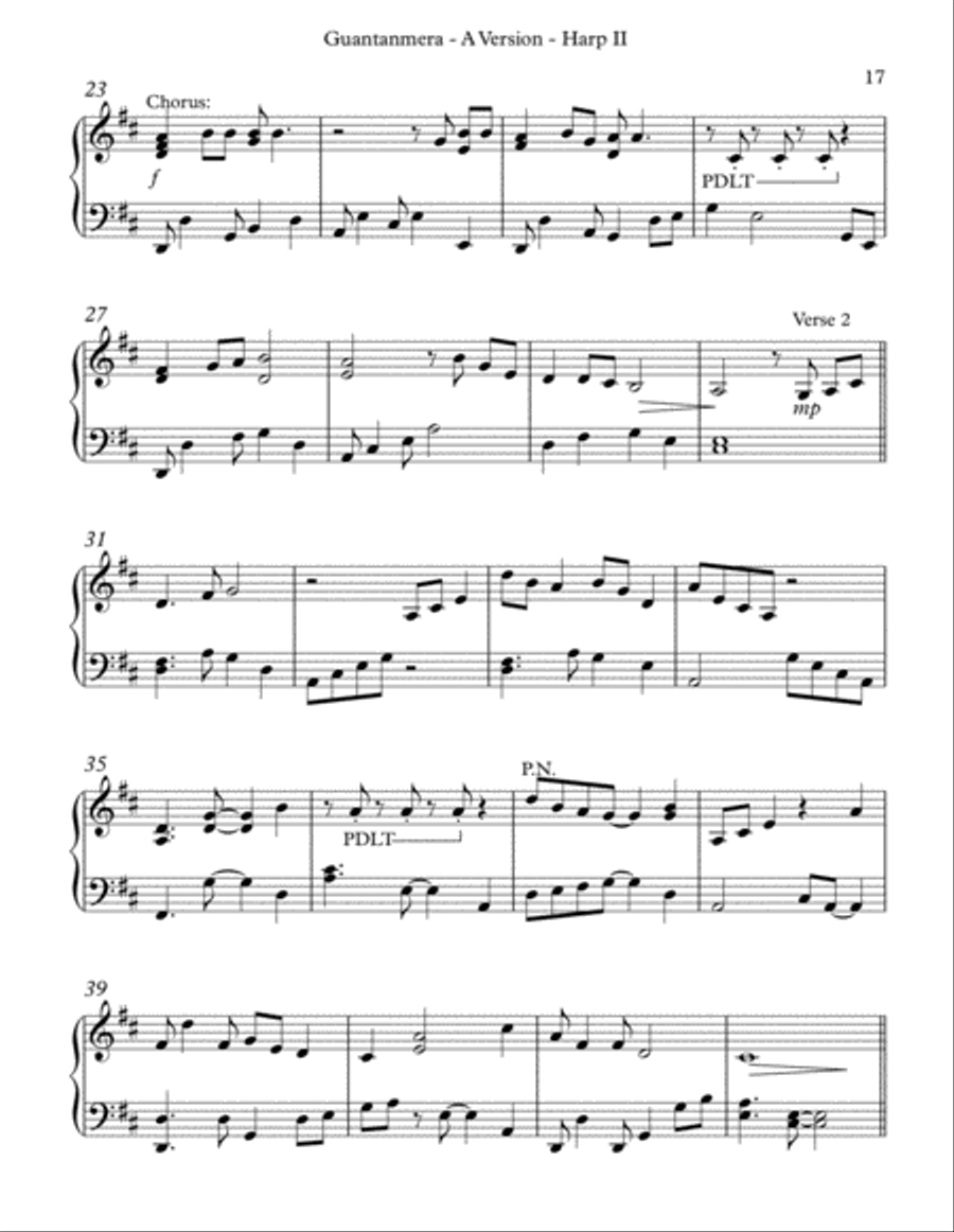 Guantanamera Pedal Harp scores gallery preview page 3