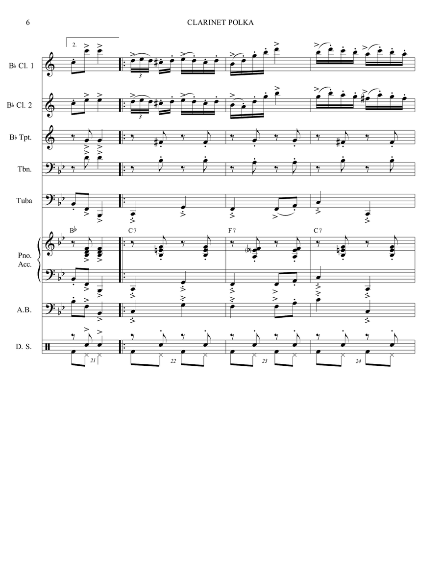 CLARINET POLKA - GERMAN BAND - OKTOBERFEST CLARINET POLKA - GERMAN BAND - OKTOBERFEST Small Ensemble scores gallery preview page 6