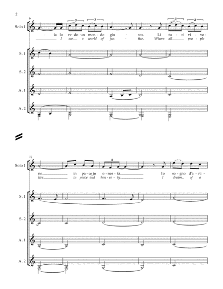Gabriel's Oboe (Nella Fantasia), for Ladies a cappella (Solo 1, Solo 2, Solo 3, S.S A.A.) image number null