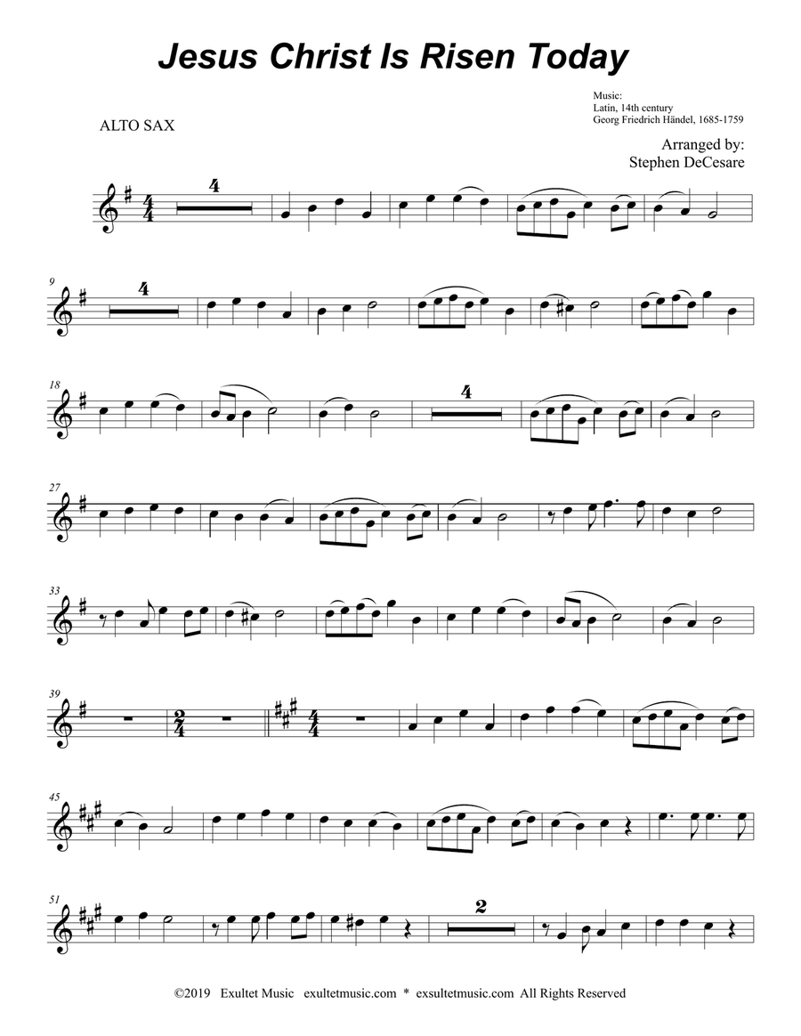 Jesus Christ Is Risen Today (Duet for Soprano and Alto Saxophone) Woodwind Duet scores gallery preview page 6