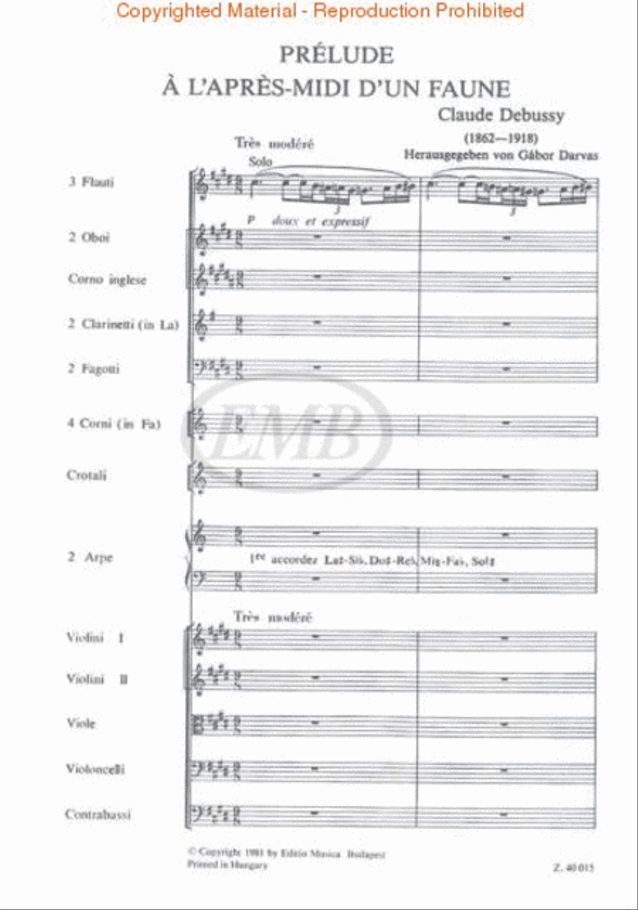 Prélude à l'après-midi d'un faune Orchestra scores gallery preview page 3