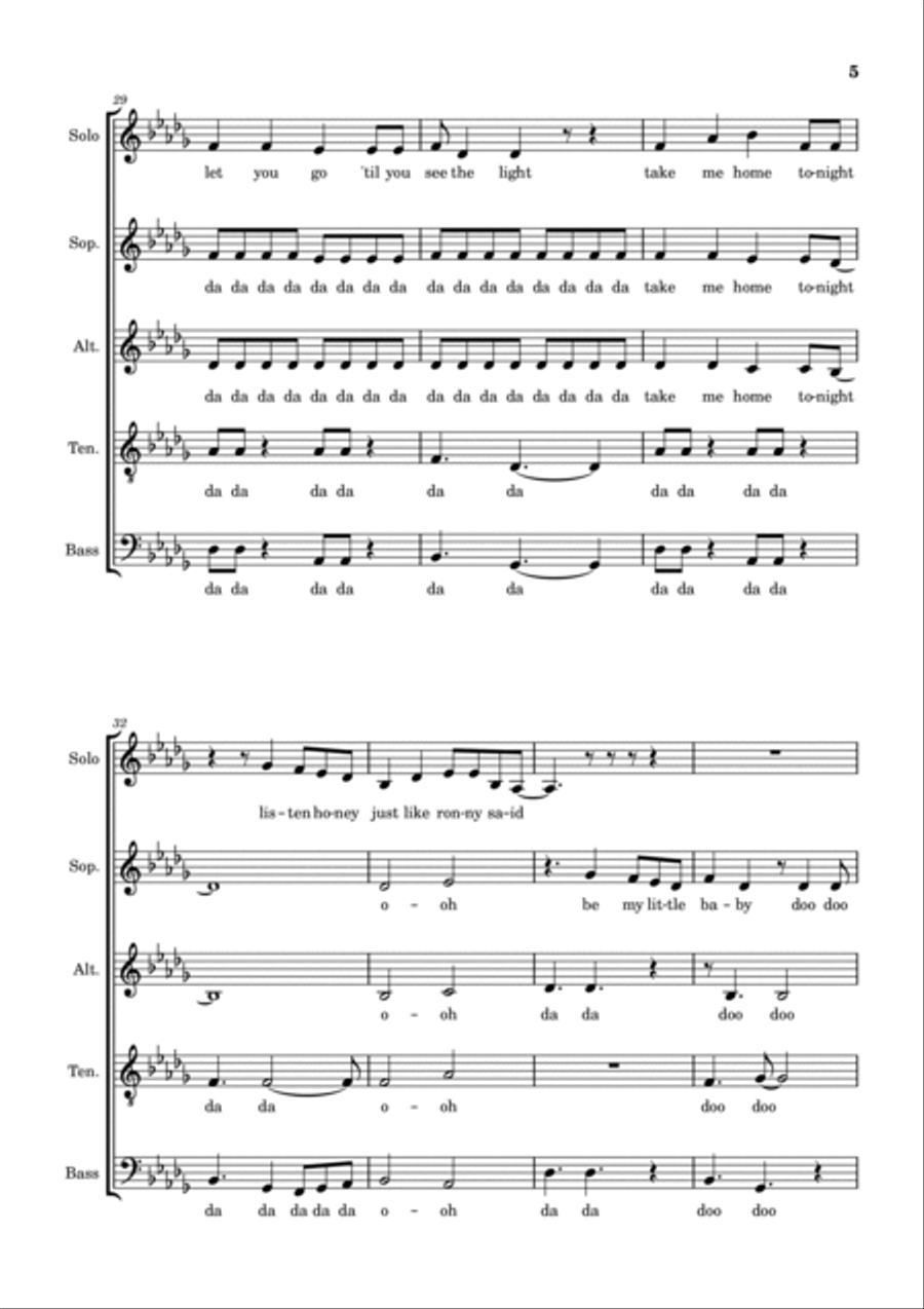 Take Me Home Tonight 4-Part scores gallery preview page 5
