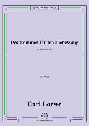 Book cover for Loewe-Des frommen Hirten Liebessang,in A Major