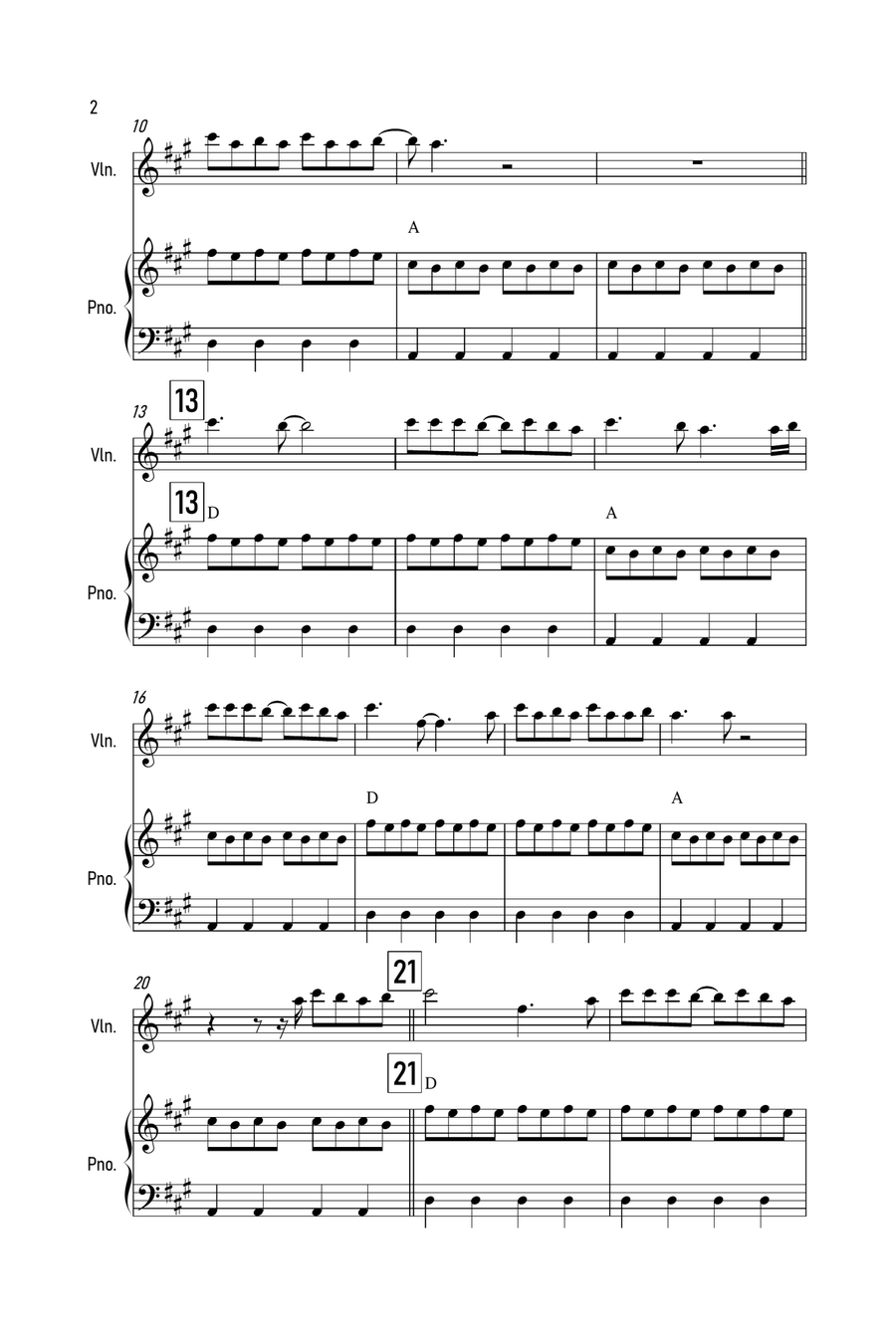 Deja Vu Violin Solo scores gallery preview page 2