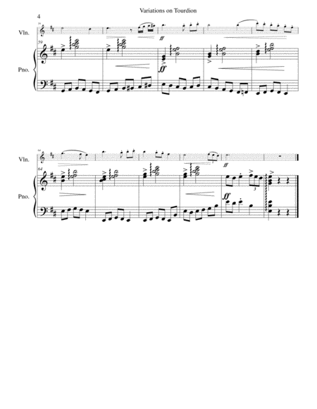 Tourdion (Quand je bois du vin clairet) for violin and piano﻿ image number null