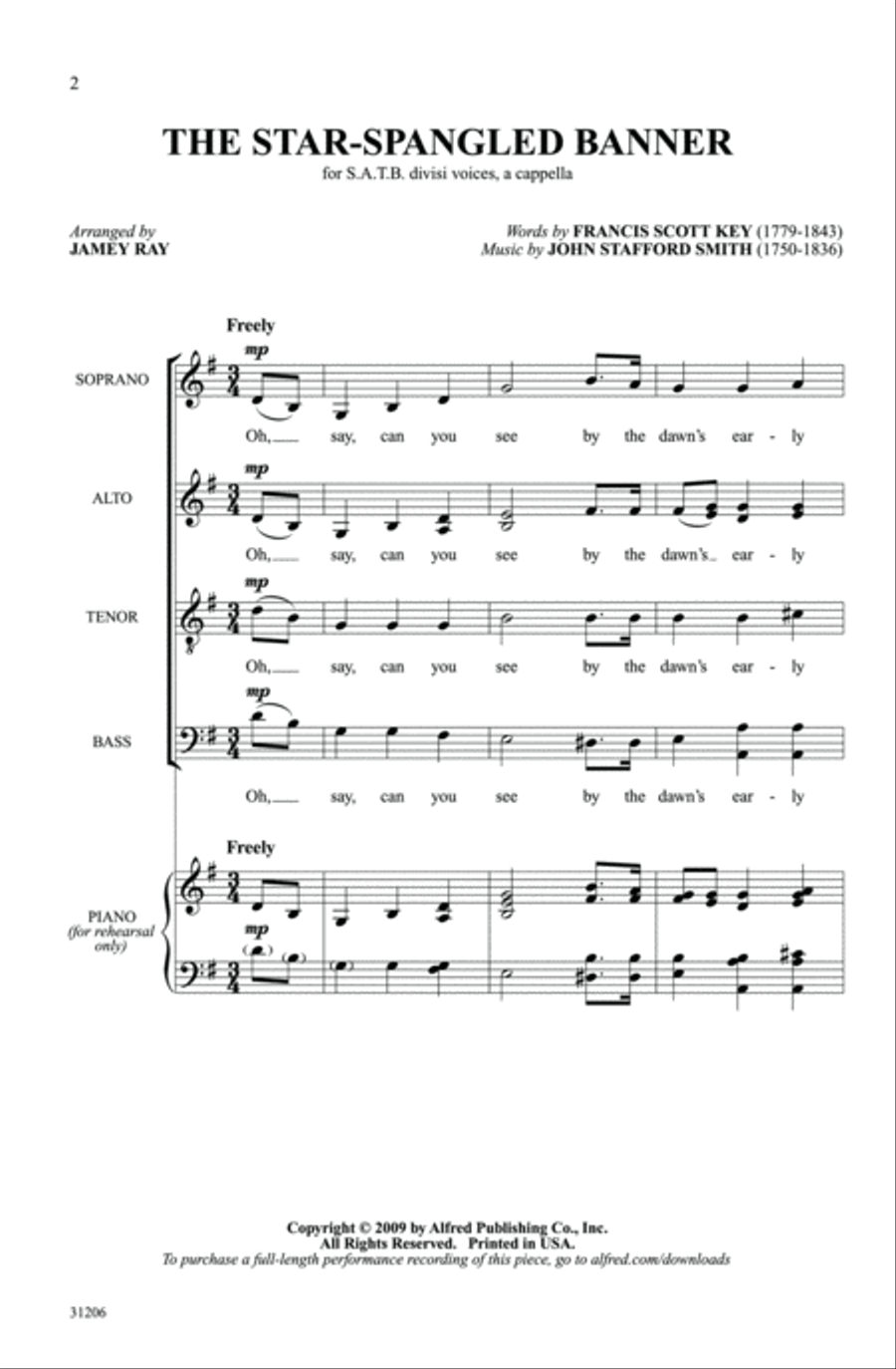 The Star-Spangled Banner 4-Part scores gallery preview page 2