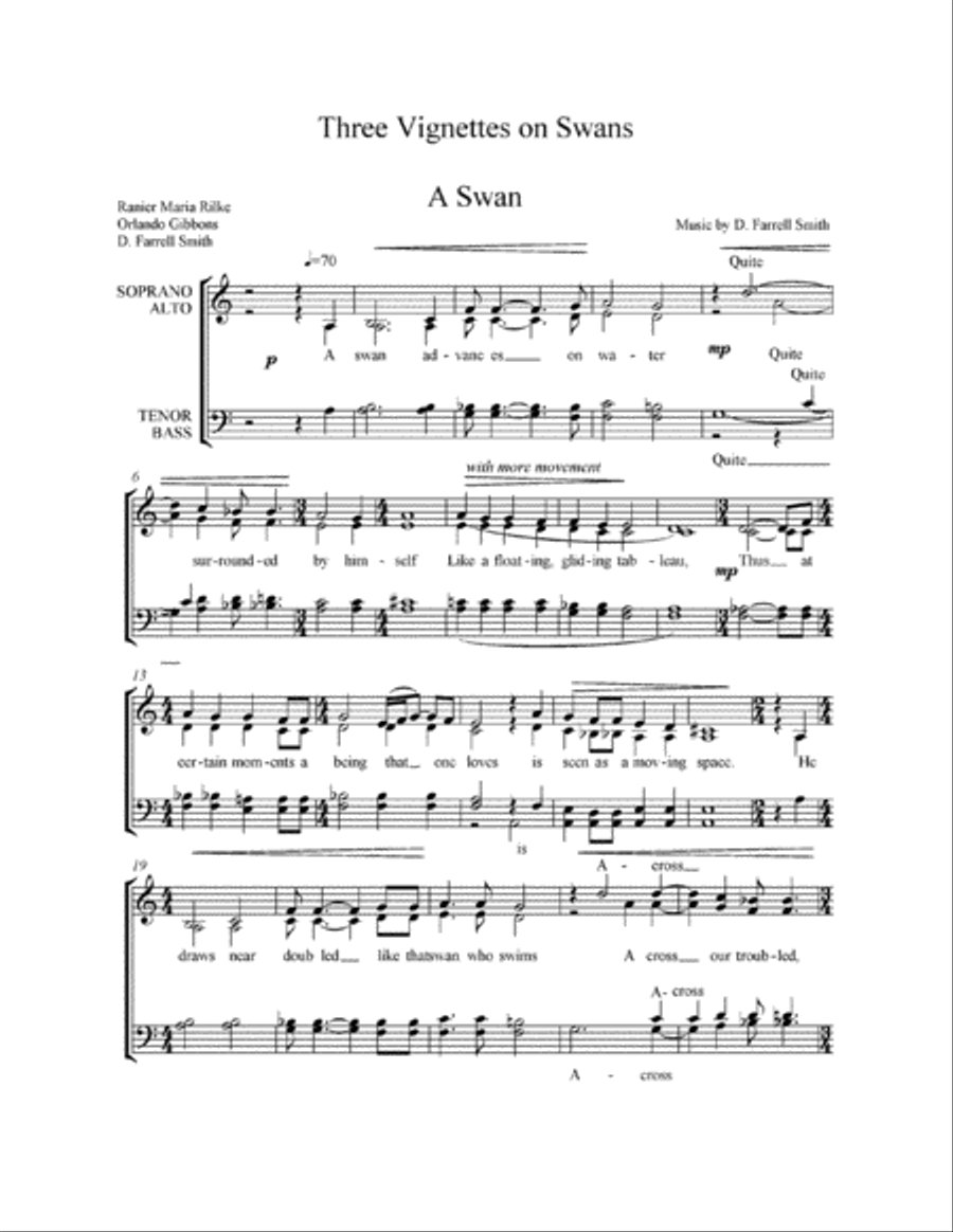 Three Vignettes on Swans 4-Part scores gallery preview page 1
