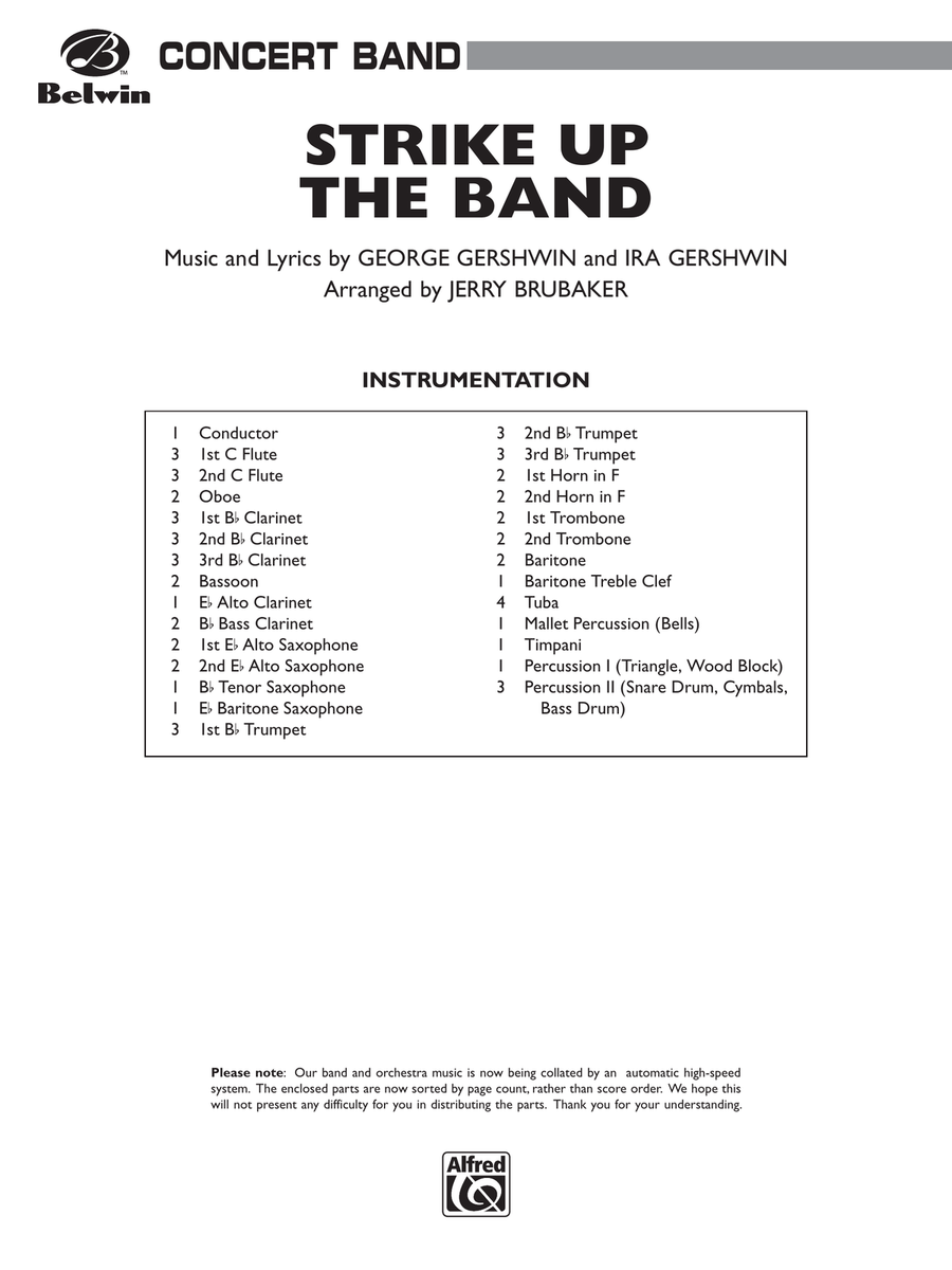 Strike Up the Band: Score