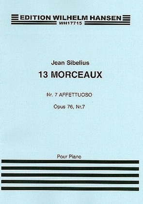 Book cover for Jean Sibelius: 13 Pieces Op.76 No.7 'Affettuoso'